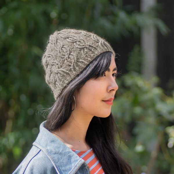 Cabled ribbed beanie hat knitting pattern
